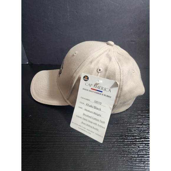 New Jaguar Logo Baseball Cap Hat  Tan Adjustable Fabric Strap Brass Buckle - Picture 4 of 6